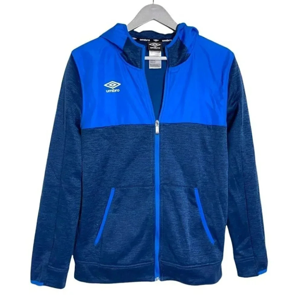 Umbro XL youth blue hooded jacket‎ with side pockets